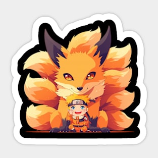 kurama and naruto Sticker